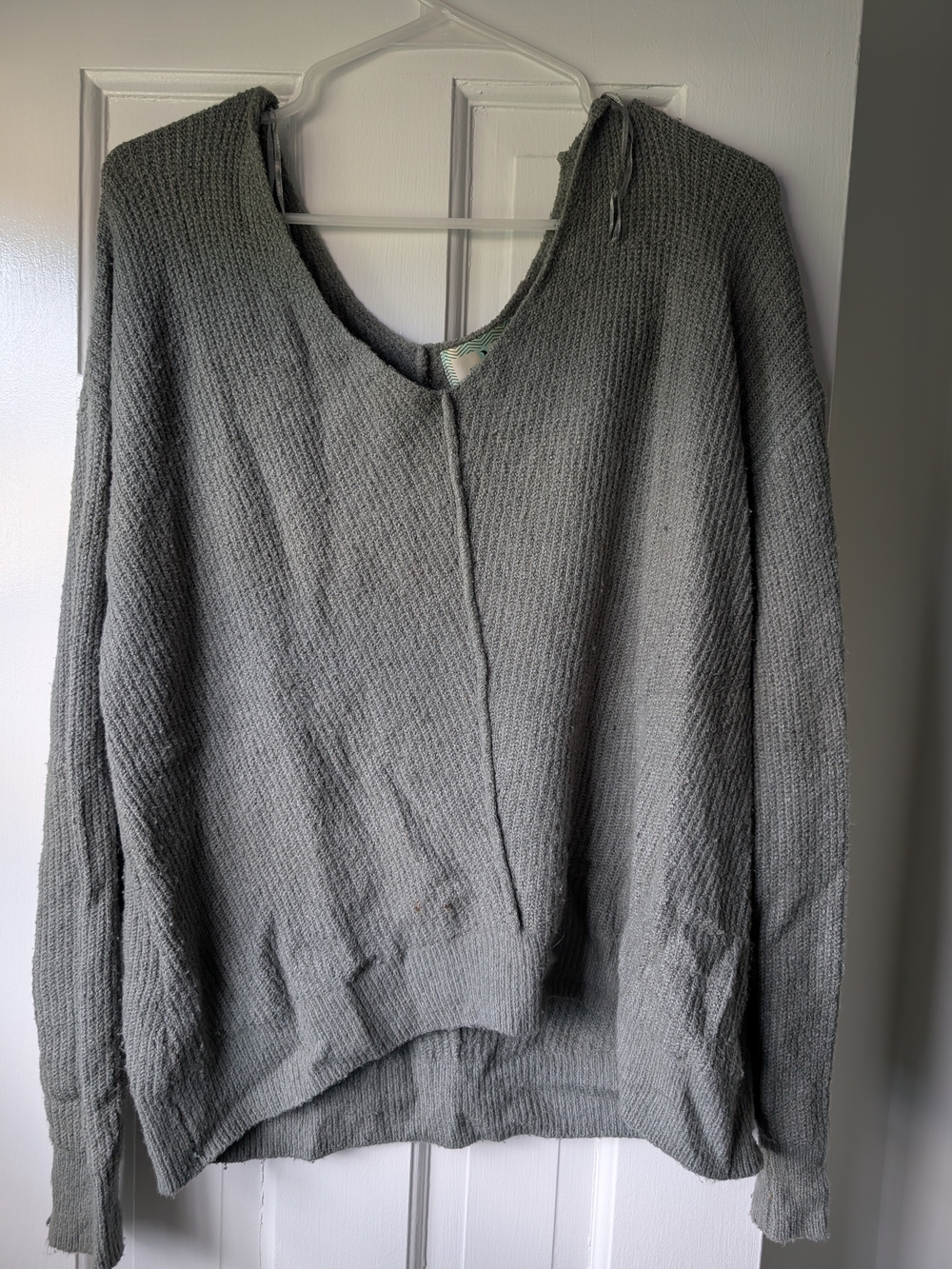 ruby moon Women's V-Neck Sweater in Gray
